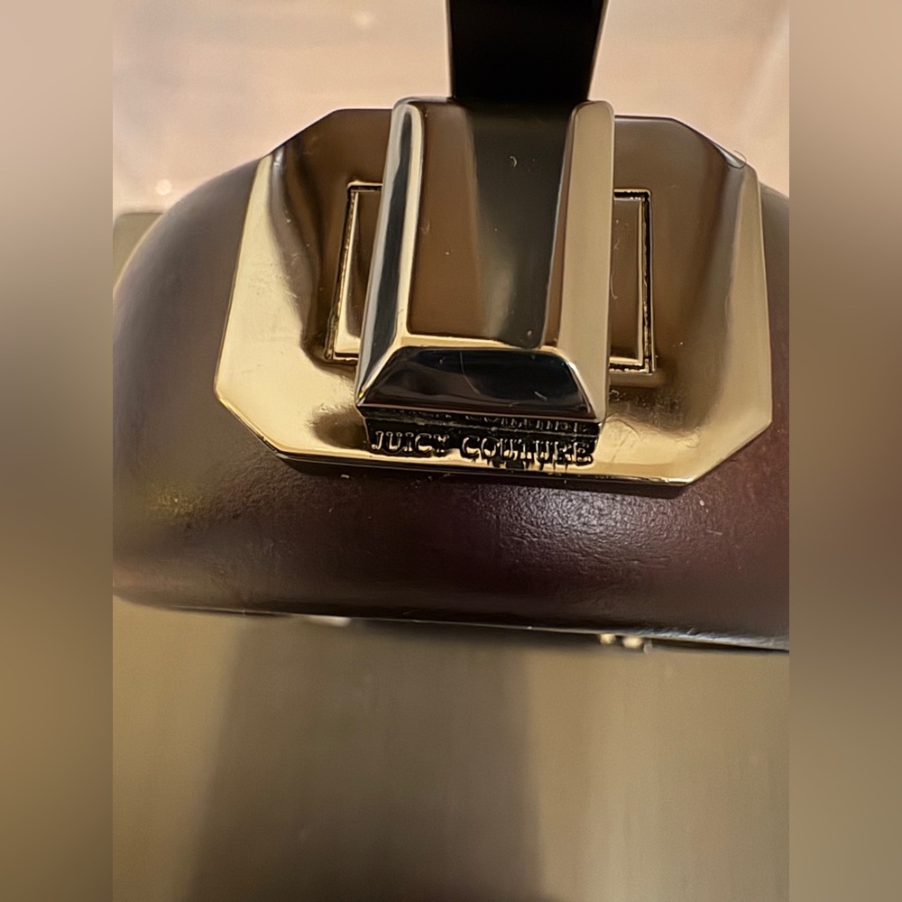 Juicy Couture Dark Brown Wooden with Silver Trimming Cuff Bracelet, Preowned